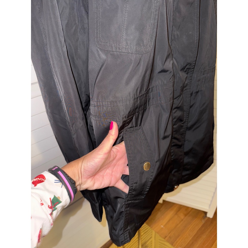 Jones New York Sport Black Hooded Anorak Parka Jacket XLG - Picture 5 of 7